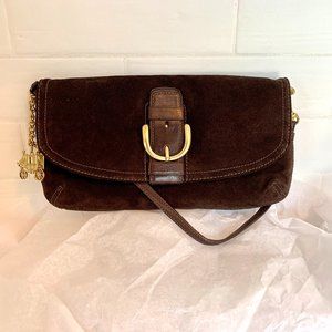 COACH - WRISTLET/CLUTCH - BROWN SUEDE